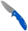 Hinderer XM-18 3.5" Skinny Sheepsfoot Flipper Knife Blue G-10 (Working)