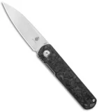 Kizer Lundquist Feist Front Flipper Knife Shred CF (2.8" Stonewash) Ki3499E4