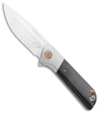 Liong Mah Design Lanny Flipper Knife Black Micarta (3.25" Satin)