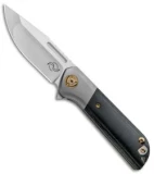 Liong Mah Design Lanny Flipper Knife Black Micarta (3.25" Stonewash)