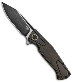 Bestech Knives Horus Folding Knife Black/Bronze Titanium (3.5" Black SW) BT1901A