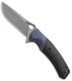 WE Knife Co. Bishop Flipper Folding Knife Blue Ti/CF (3.5" Stonewash) 903B