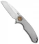 Curtiss Knives F3 Large Wharncliffe Frame Lock Knife Titanium (3.6" Stonewash)