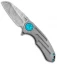 Curtiss Knives F3 Medium Frame Lock Knife Milled Titanium (3.125" Damasteel)