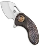 Curtiss Knives Custom Nano Frame Lock Flipper Knife FJ Bronze Ti (2" Stonewash)