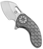 Curtiss Knives Custom Nano Flipper Knife PM Tumbled Titanium (2" Stonewash)