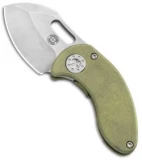 Curtiss Knives Nano Frame Lock Folder Knife Green Titanium (1.875" SW)