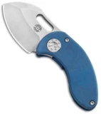 Curtiss Knives Nano Frame Lock Folder Knife Blue Titanium (1.875" SW)