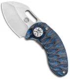 Curtiss Knives Nano Frame Lock Folder Knife Titanium Black/Blue G-10 (1.875" SW)