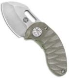 Curtiss Knives Nano Green Frame Lock Folder Knife Ti w/ OD Green G-10 (1.88" SW)
