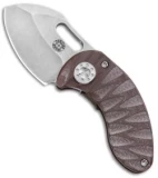 Curtiss Knives Nano Frame Lock Folder Knife Bronze Ti w/ Brown G-10 (1.875" SW)