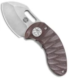Curtiss Knives Nano Frame Lock Folder Knife Titanium w/ Brown G-10 (1.875" SW)