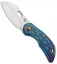 Olamic Cutlery Busker Largo Knife Basaltic Entropic Blue Ti (2.5" Satin) 405L