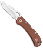 Buck SpitFire Lockback Knife Brown (3.25" Satin Serr) 0722BRX1