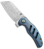 Kizer Mini Sheepdog C01C Knife Blue Titanium (2.6" Odin Heim Damasteel)