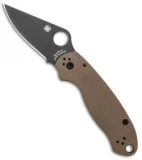 Spyderco Para 3  Compression Lock Knife Brown G-10 (3" Black) C223GPBNBK