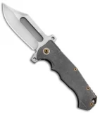 Andre de Villiers Bowie Badlands Frame Lock Knife Gray/Bronze Ti (4" Satin) AdV