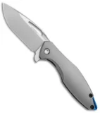 Koenig Arius Frame Lock Knife Bead Blast Titanium w/LP (3.5" SW, Satin)