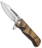 Medford Custom Proxima Frame Lock Knife Sculpted "P&V" Bronze Ti (3.8" Tumbled)