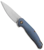 Jens Anso Knives Custom Neo Knife Blue Titanium (3.25" Damasteel)