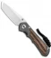 Chris Reeve Knives Small Inkosi Tanto Frame Lock Knife Natural Canvas (2.75" SW)