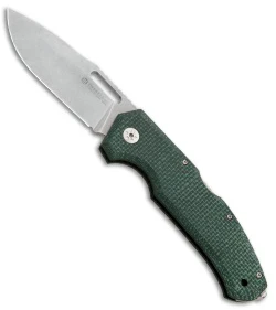 Maserin Nimrod Lockback Knife Green Canvas Micarta (3.5" Stonewash) 480MV