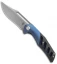 APurvis Blades Primordial Knife Blue Ti/Carbon Fiber (3.25" Bead Blast)