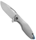 Koenig Arius Frame Lock Knife Bead Blast Titanium w/LP Black (3.5" Stonewash)