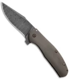 Ray Laconico Large Bear Flipper Titanium/Black Timascus (3.625" Ladder Damascus)