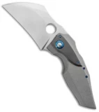 TuffKnives Geoff Blauvelt Custom Death Claw Knife Ti/Zirc (2.8" Hand Satin)