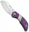 Olamic Cutlery Busker Largo Knife Jeweled Purple Ti/MOP (2.5" Satin)