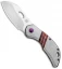 Olamic Cutlery Busker Largo Knife Jeweled Ti/Red Mammoth Inlay (2.5" Satin)