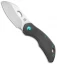 Olamic Cutlery Busker Largo Knife Darkblast Ti/Green Hardware (2.5" Satin)