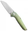 APurvis Blades Progeny Green Titanium Frame Lock Flipper Knife (3.25" Stonewash)