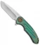 Curtiss Knives F3 Large Frame Lock Knife Ball Milled Green Ti/Bronze (3.7" SW)