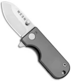 WESN Microblade Frame Lock Knife Titanium (1.5" Satin)