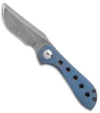 CMF Metalworks Custom Mini Crusade V2 Knife Blue Bark Ti (3" Acid SW)