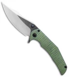 Gavko Custom Small Trasher Frame Lock Knife Sculpted Blue/Green Ti (3.5" Satin)