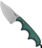 CRKT Folts Minimalist Bowie Neck Knife Black/Green Micarta (2" Bead Blast) 2387