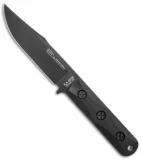 Ka-Bar John Ek Commando Short Clip Point Fixed Blade Knife (5.1" Black) EK50