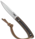 CRKT Folts Biwa Fixed Blade Knife Brown/Black G-10 (3" Satin)