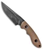 ABKT Elite Shadow Predator Fixed Blade Knife Tan G-10 (3.25" Black Stonewash)