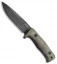 LionSteel T5 Fixed Blade Knife Green Micarta (5" Black Stonewash)