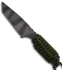 Strider Knives DB-L Tanto Fixed Blade Knife w/OD Green Cord Wrapped (3.1" Tiger)