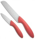 Stone River Gear Two Piece White/Pink Ceramic Knife Set - SRG23CKP