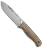 Fiddleback Forge Bushcrafter Sr. Fixed Blade Knife Coffee Burlap (4.875" Satin)