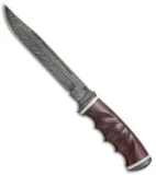 Olamic Cutlery Voykar Scout Fixed Blade Knife Maroon Micarta (6" Damascus) 3067