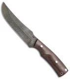 Olamic Cutlery Persian XL Fixed Blade Knife Maroon Micarta (5.75" Damascus) 4088