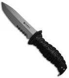 CRKT Ultima Tactical Fixed Blade Knife Black GFN (4.8" Gray Serr) 2125