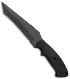Crawford Custom Kasper Tanto Fighter Fixed Blade Knife Black Micarta (6" Black)